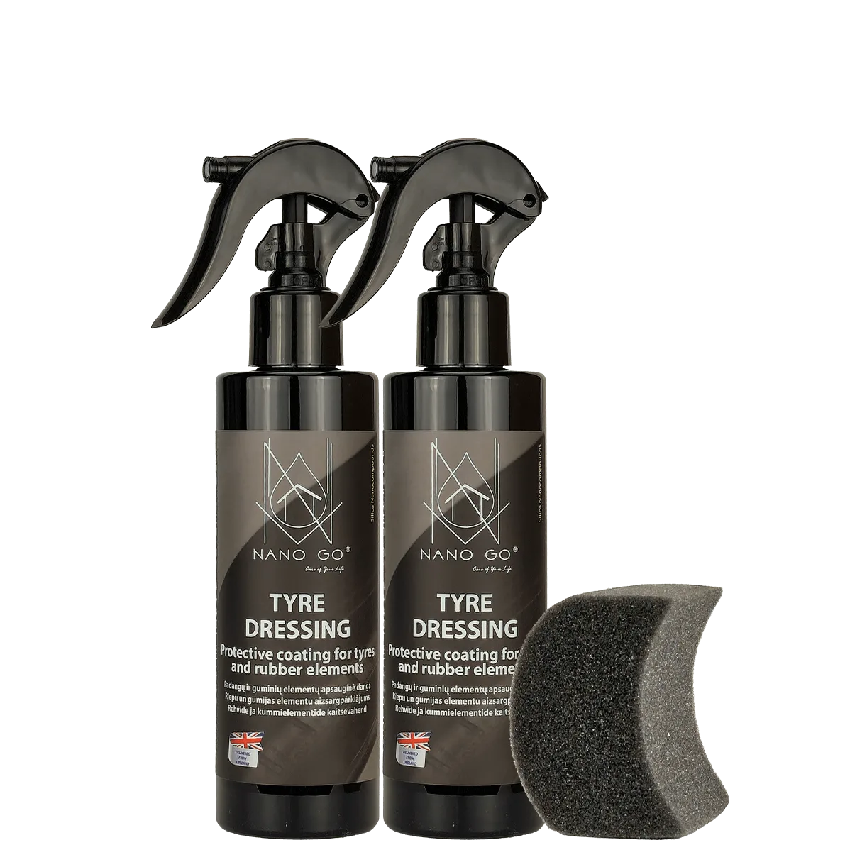 2 x padangų juodinimo priemonė su kempinėle