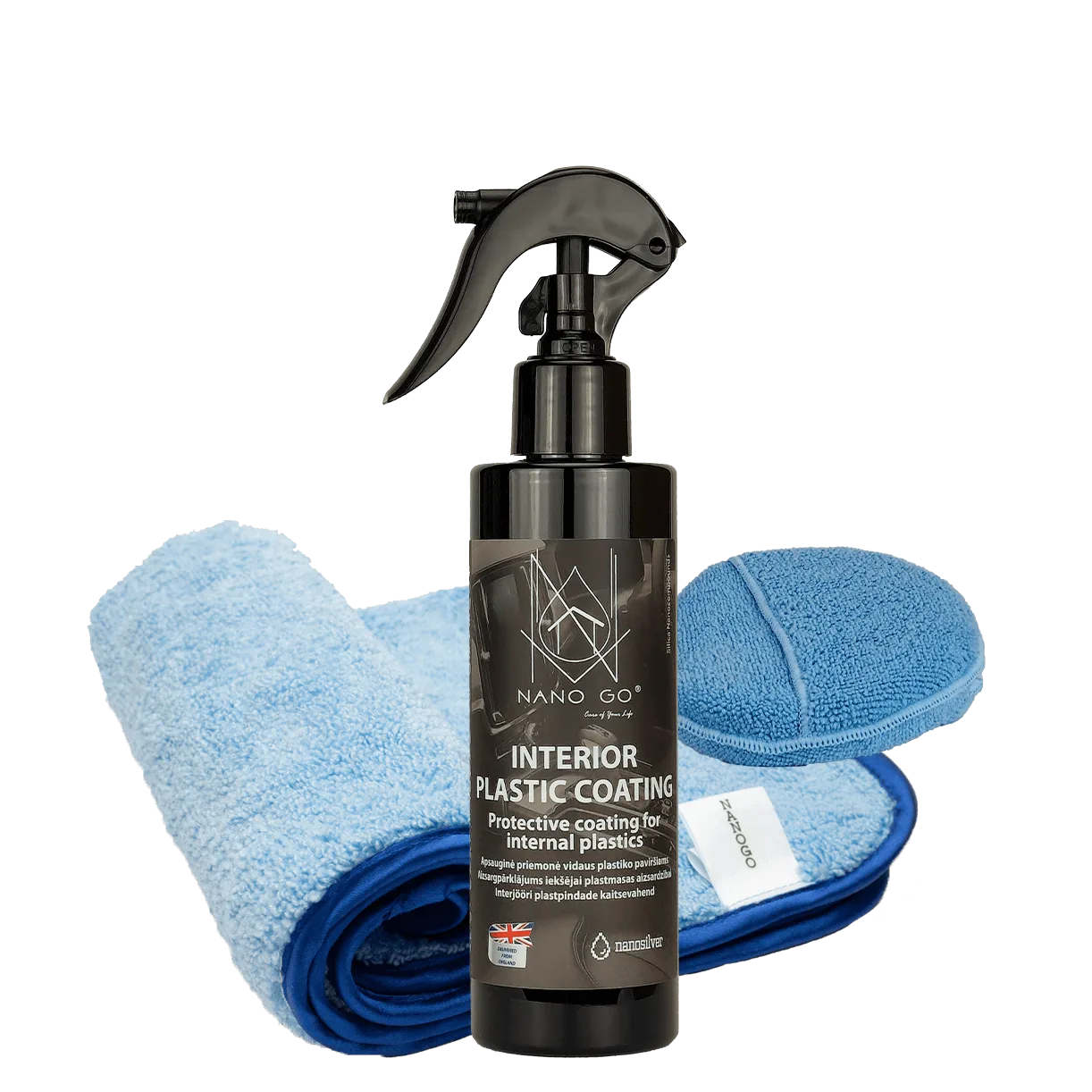 Plastikų nano danga, aplikatorius, mikropluošto šluostė