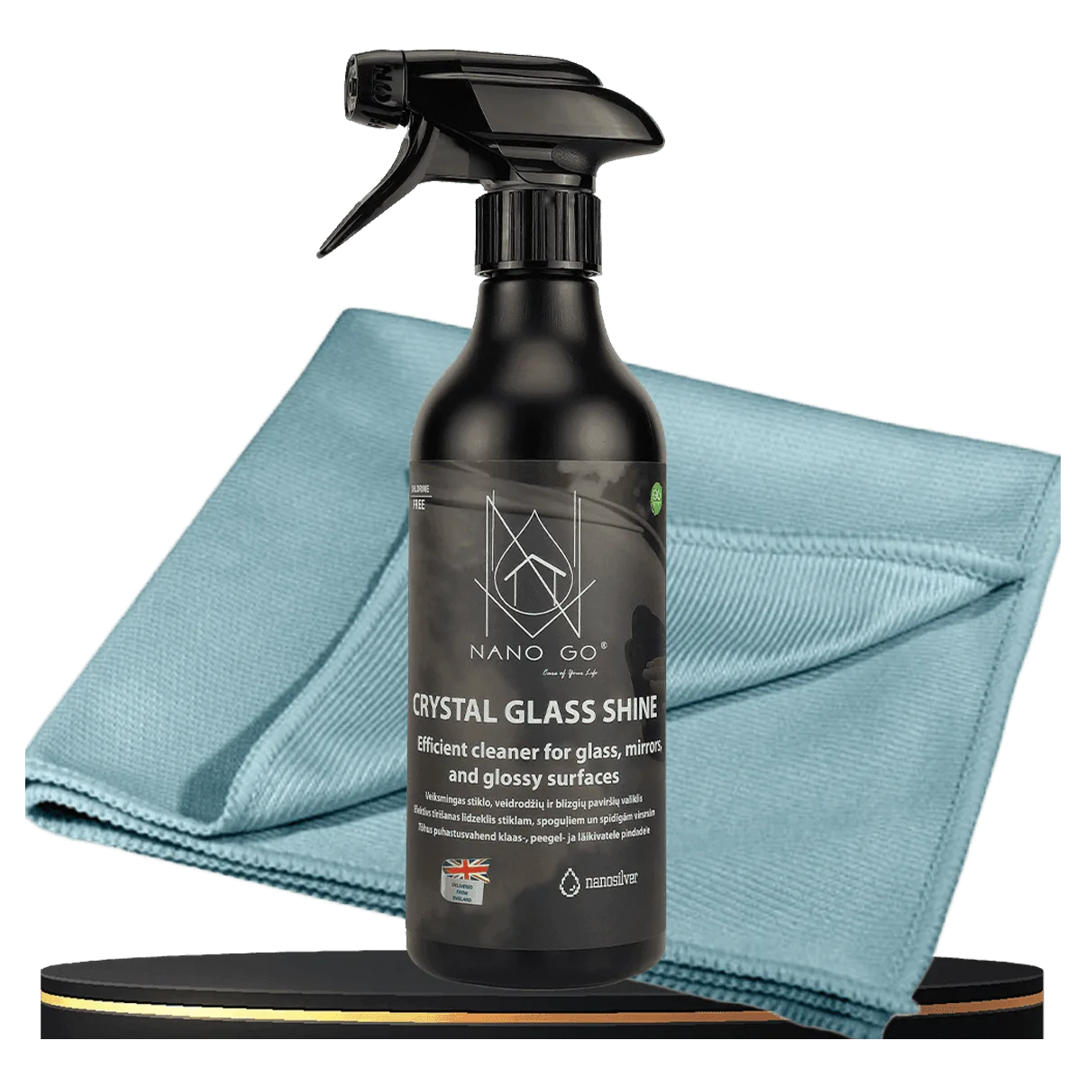 Stiklo valiklis blizgiklis ir šluostė stiklui